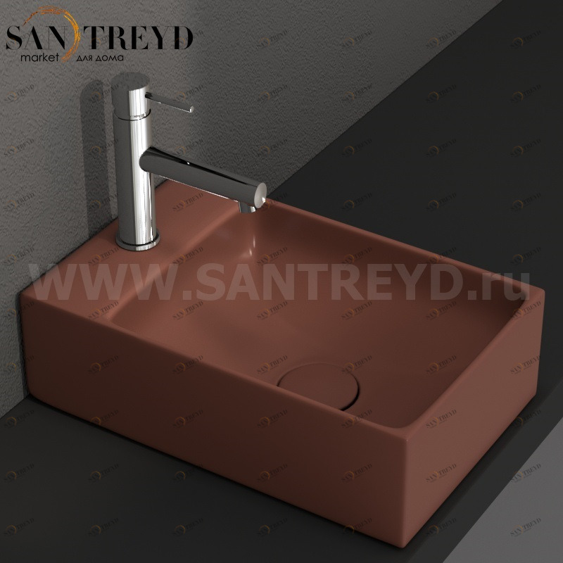 B6R40MT Подвесная раковина настенная прямоугольная Ceramica Globo T-EDGE