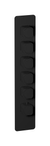External part of thermostatic 5 ways, square plate, vertical, Coral handle WE ARE IB eua516npneo_2 Matt Black Aqua