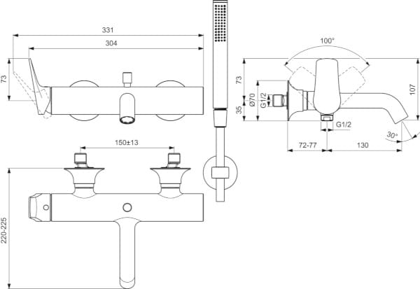 Смеситель для душа / смеситель для ванны Ideal Standard La Dolce Vita ARCH-00035543 - Вид №19