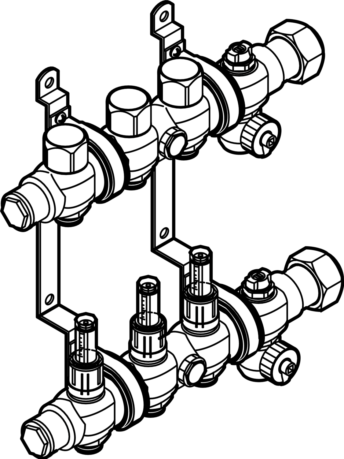 696 047 *) Модель 1005 Трубопроводные системы  Fonterra панельное отопление  Коллекторы  Нержавеющая сталь Santreyd  - Вид №1