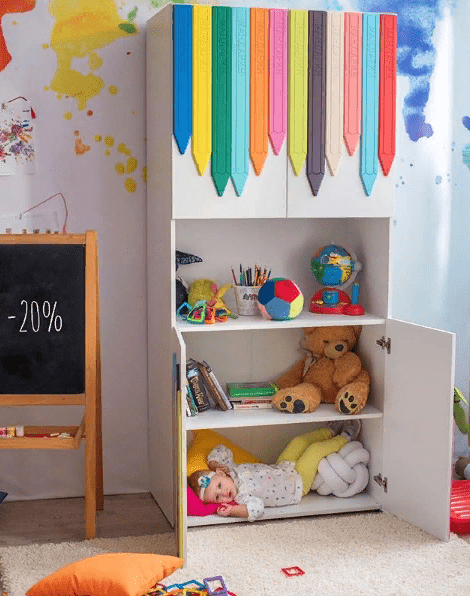 Шкаф детский большой "Карандаши" МАНДАРИН ПРОДЛЕНКА 178759 Разноцветный Santreyd  - Вид №2