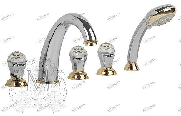 Смеситель MIGLIORE Korona ML.KRN-4780.CRDO для ванны/душа - хром/золото 