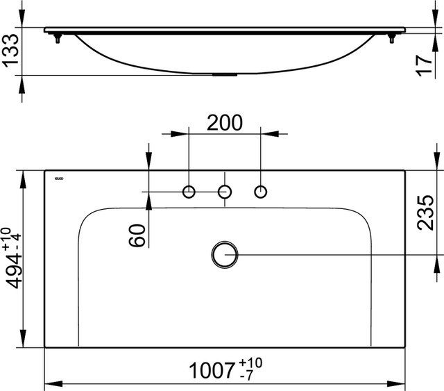 32970311003 Керамический умывальник KEUCO Plan - Вид №2