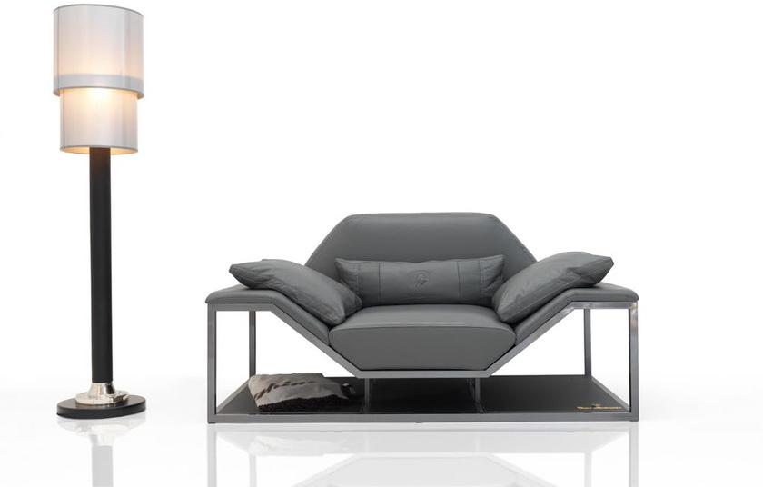 Tonino Lamborghini Casa Мягкое кожаное кресло с подлокотниками Long beach modern sun-id-1415814 - Вид №1