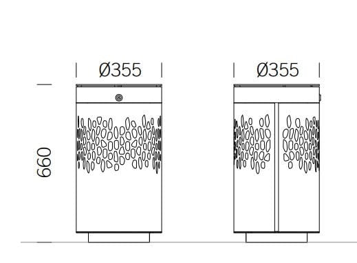 Нержавеющая сталь открытый мусорный бак BENKERT BANKE мусорное ведро ARCH-00025821 - Вид №2