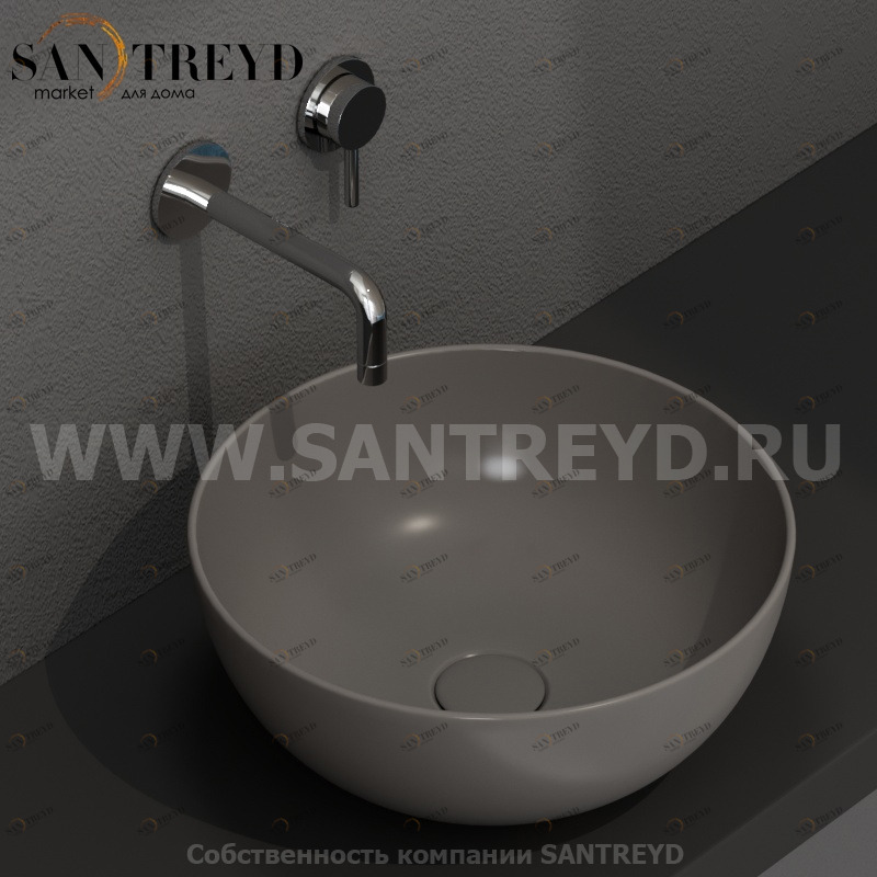 B6T37AT Накладная раковина на столешницу  круглая Ceramica Globo T-EDGE
