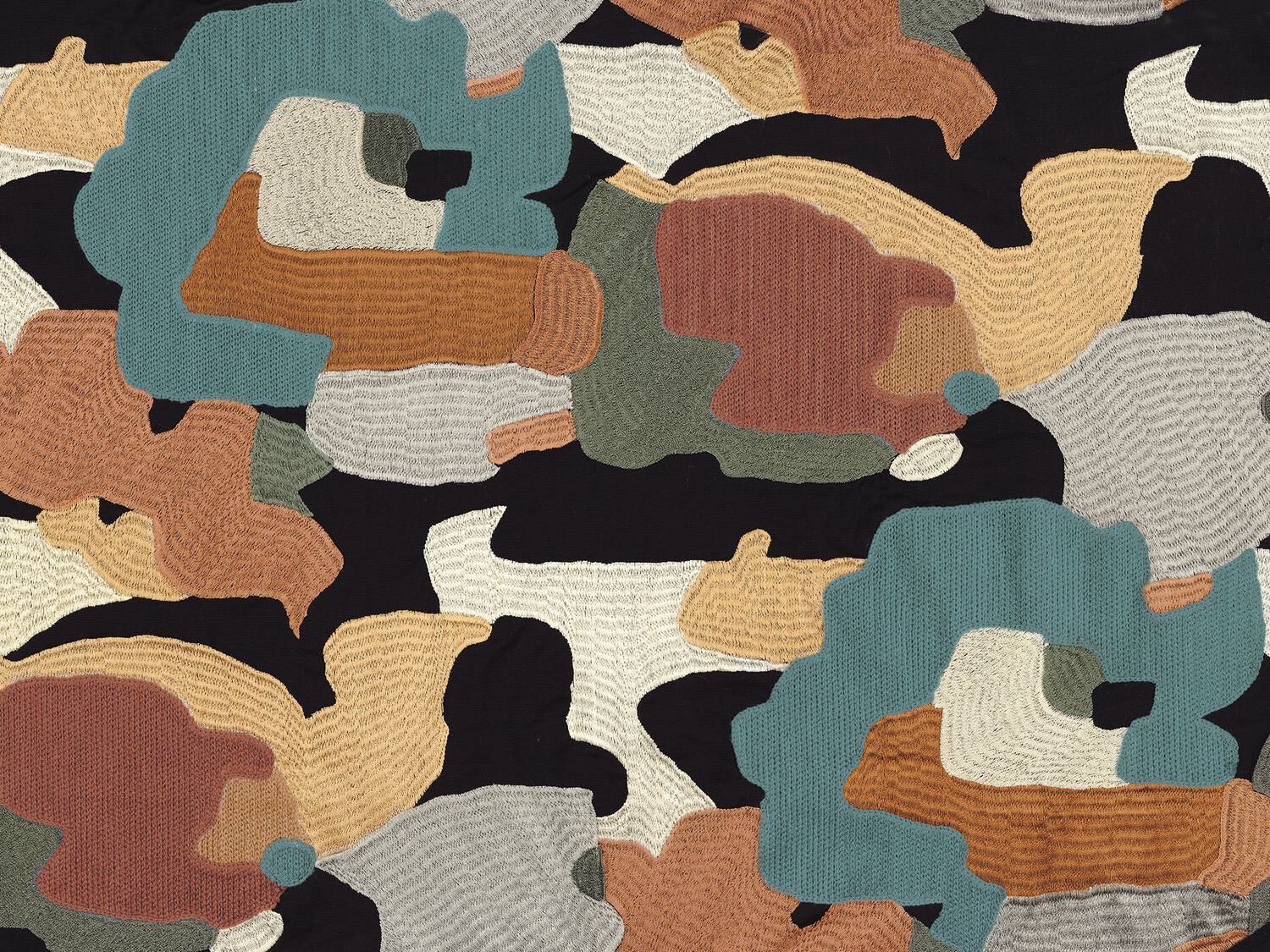 Многоцветная хлопковая вышитая ткань Casamance Parade ARCH-00090781