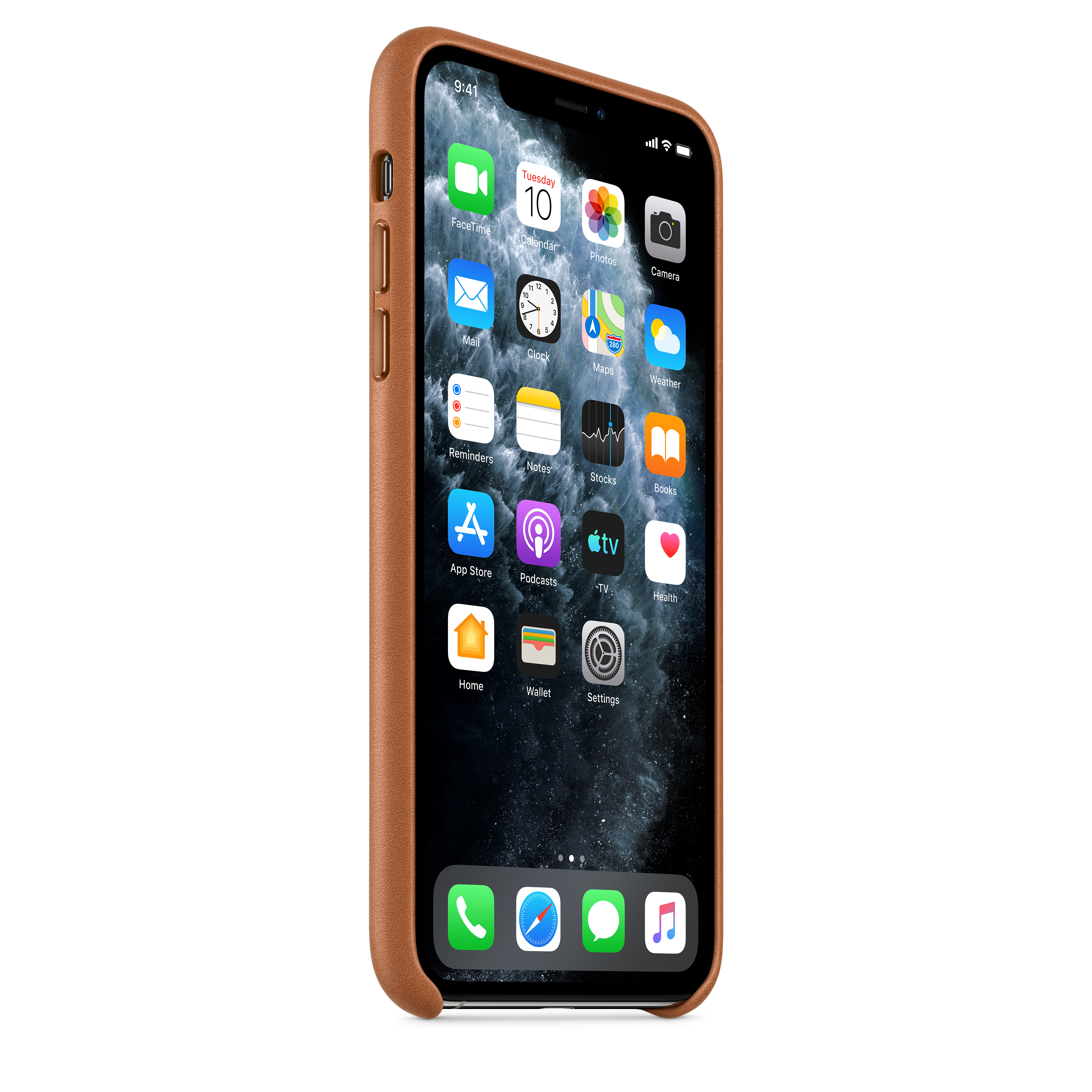 MX0D2ZM/A Iphone 11 pro max leather case - saddle brown Apple Santreyd  - Вид №4