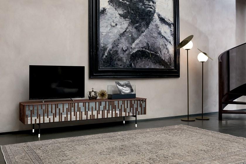 Tonin Casa Тумба под ТВ из дерева и стекла с ящиками Drops T8627 - Вид №3