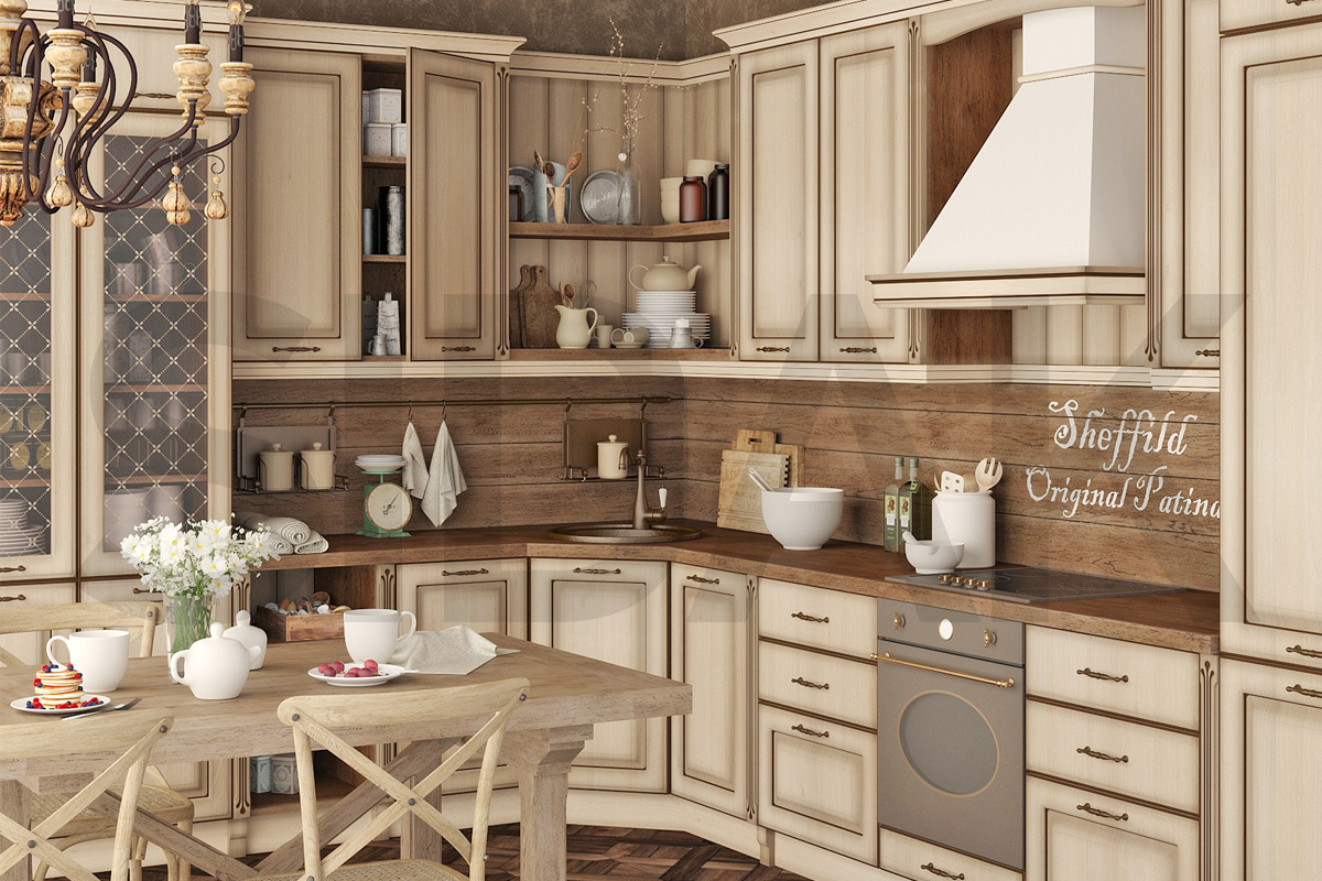 Фасады для кухни Классика Фрезеровка «Шеффилд» Дуб Честерфилд №236 SIDAK SIST3020-6999 - Вид №1