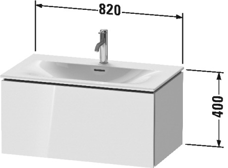 LC613702121 L-Cube Тумбочка подвесная Орех темный декор Duravit - Вид №1