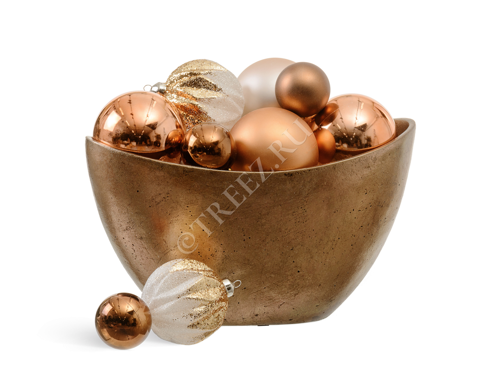 41.3321-04-054-BRS-20/37 Кашпо  Effectory - серия Metal - Ваза-Лодка малая - Тёмное-матовое золото Цветочная коллекция  - Вид №1