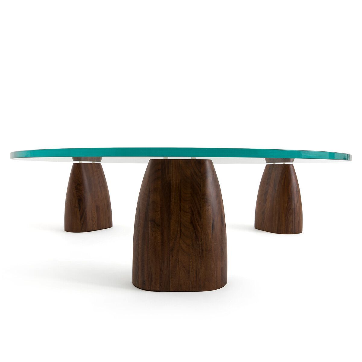 Круглый деревянный и стеклянный журнальный столик AMPM CLAY ARCH-00060294 - Вид №2