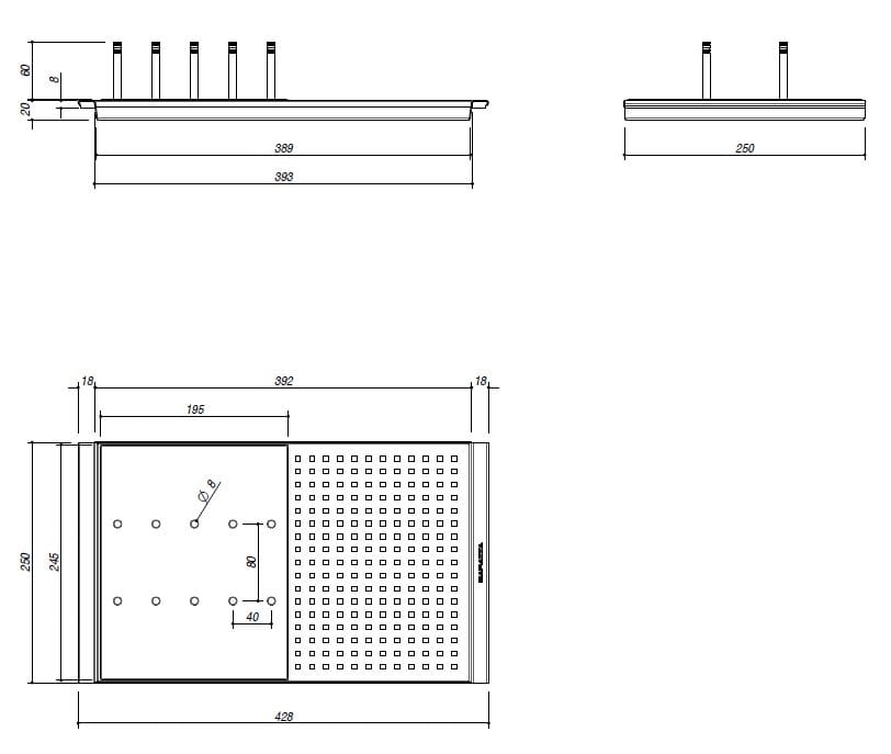 Перфорированная крышка из нержавеющей стали со съемной крылом HPL Barazza 1CIFX ARCH-00049327 - Вид №2