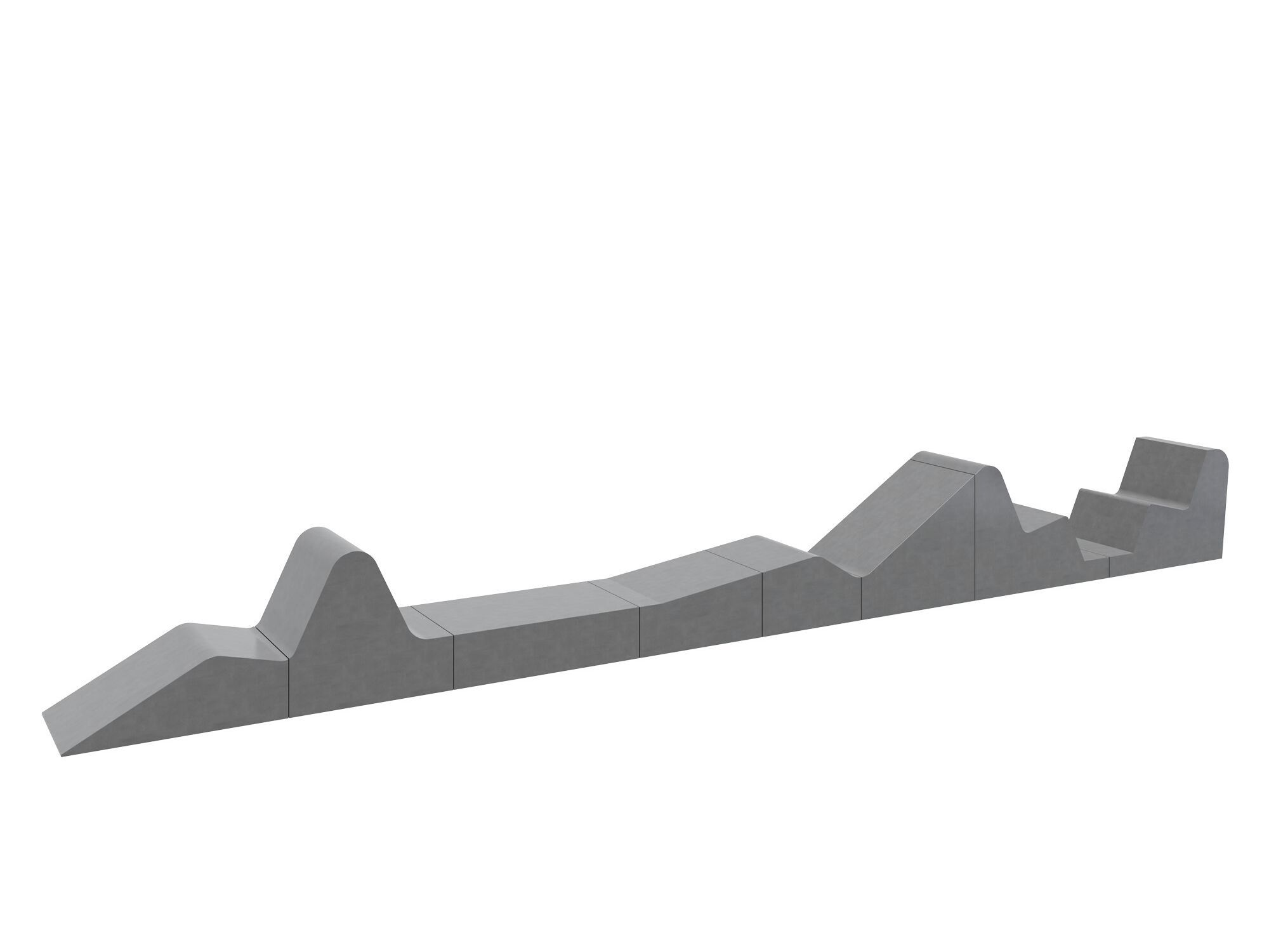 Модульная бетонная скамья без спинки amop Socialplay ARCH-00073712
