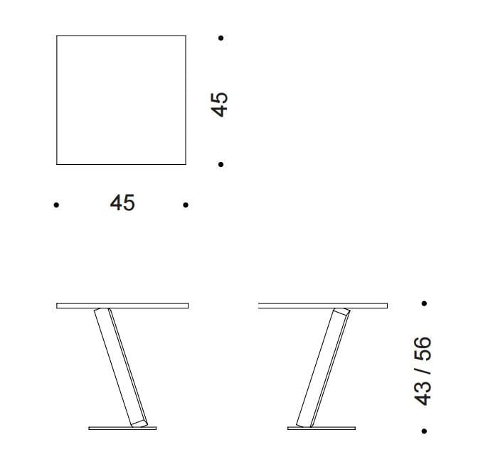 Квадратный металлический журнальный столик для гостиной Desalto ARCH-00093541 - Вид №5