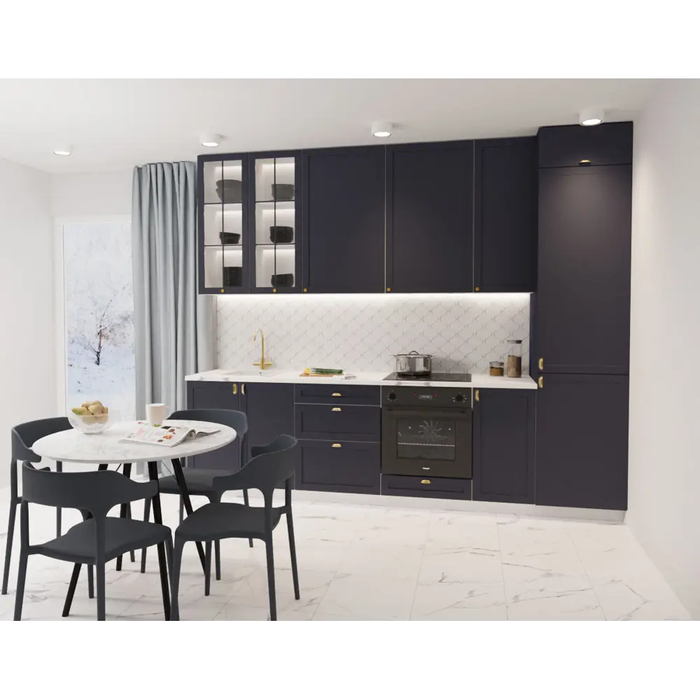 Фасад кухонный Ньюпорт 29.7×76.5 см МДФ индиго матовый DELINIA ID 89340585 STLM-1573184 - Вид №1