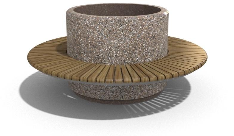 ENCHO ENCHEV - ETE Модульная круглая бетонная скамья со встроенной сеялкой  193  - Вид №7