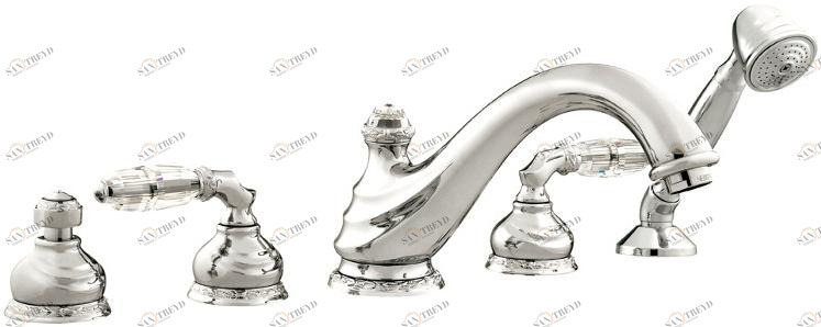 Bronces Mestre Комплект для ванны с 5 отверстиями, украшенный кристаллами swarovski® Austral sun-id-1387946