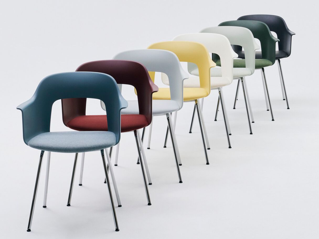 Стул из полипропилена с мягким сиденьем с подлокотниками Hay макет ARCH-00119434 - Вид №7