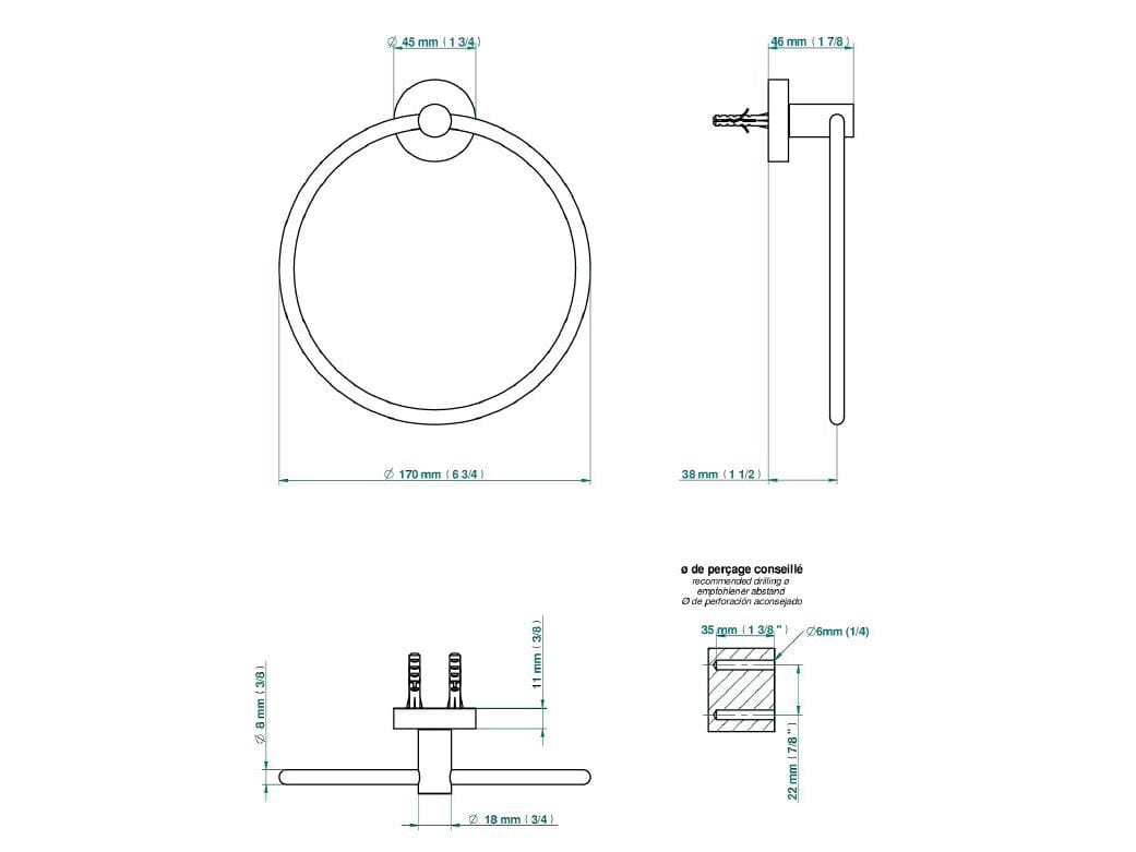 Держатель для полотенец THG Paris Yoko Ice ARCH-00084068 - Вид №1