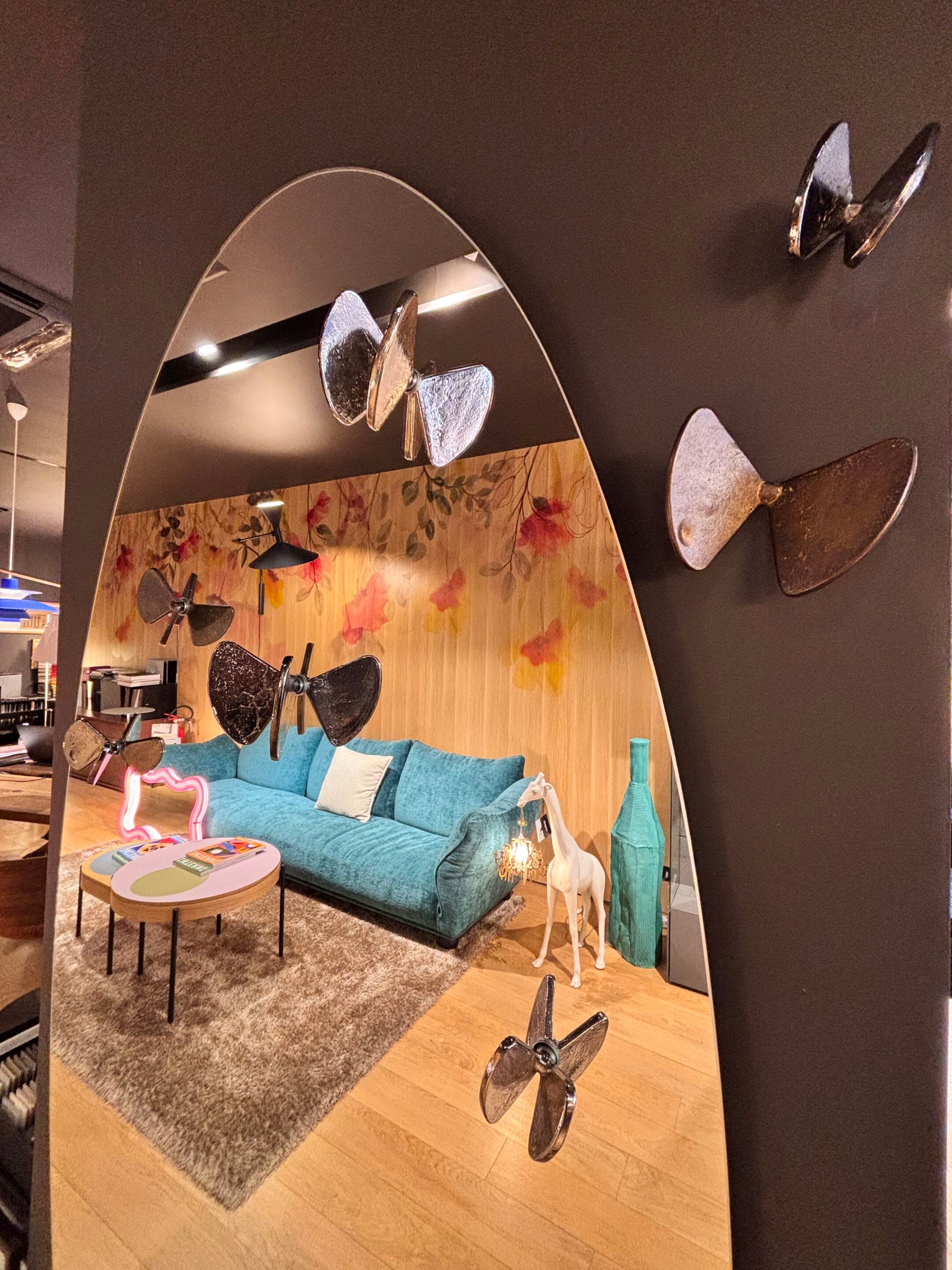 Овальное настенное зеркало с 5 бабочками вешалка для одежды In Stock Mogg ARCH-00025219 - Вид №2