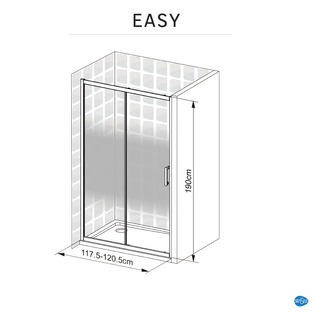 Комплект стекол для раздвижной душевой двери Sensea Easy 120 см стекло с шелкографией, цвет профиля на выбор 83631068 STLM-2203539 - Вид №20