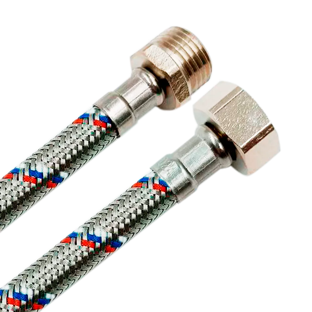 РОСТЕРМ Гибкая подводка для воды 1/2" 200 см с оплеткой из нержавеющей стали 89409398 STLM-1568699