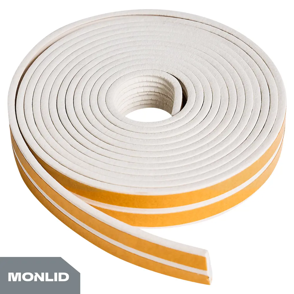 Уплотнитель EPDM для окон и дверей самоклеящийся MONLID E-профиль 6 м цвет белый STLM-2025893 - Вид №3