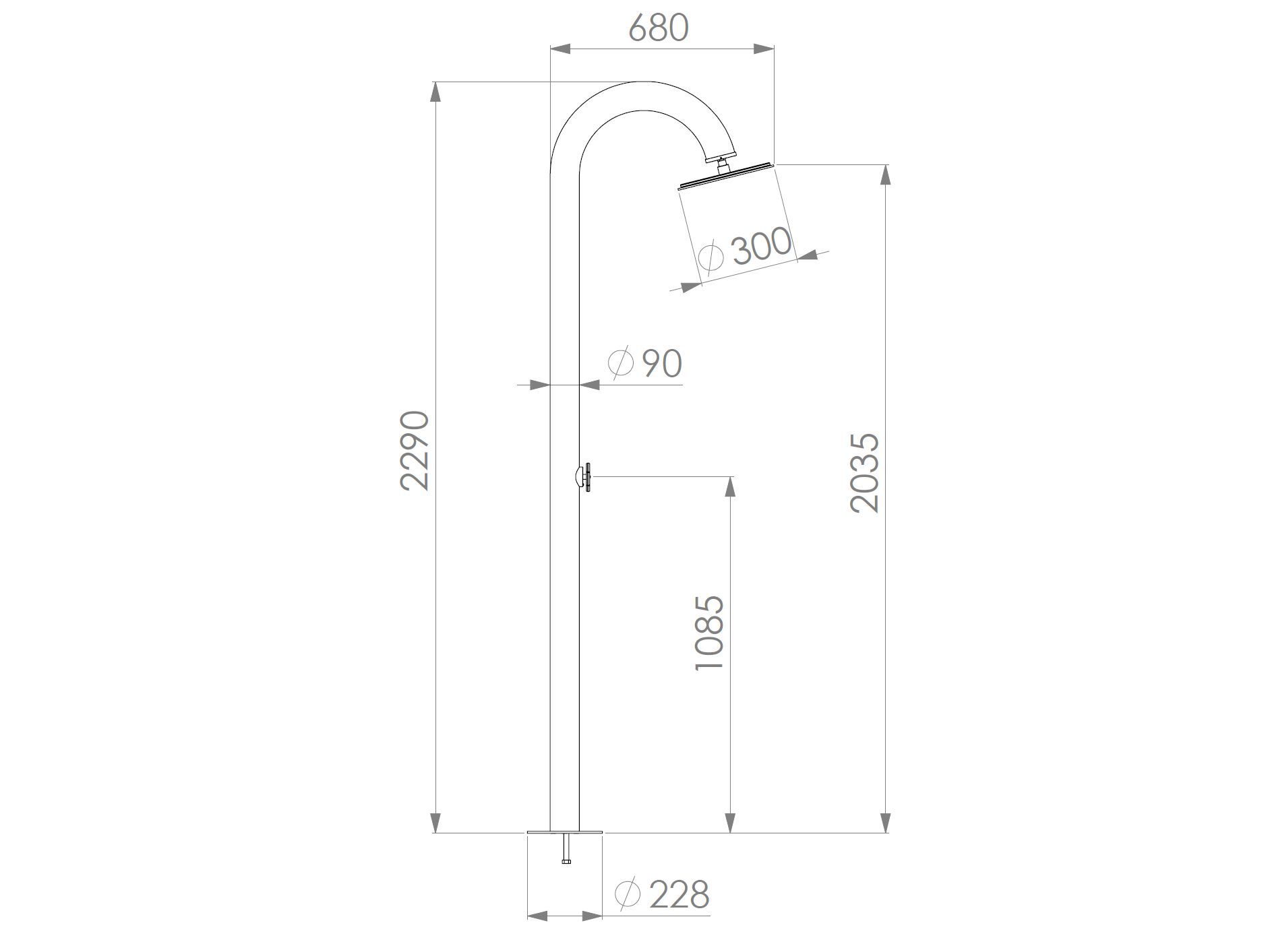 Открытый душ из нержавеющей стали с фотоэлементом Ama Luxury Shower TITANO ARCH-00082744 - Вид №1