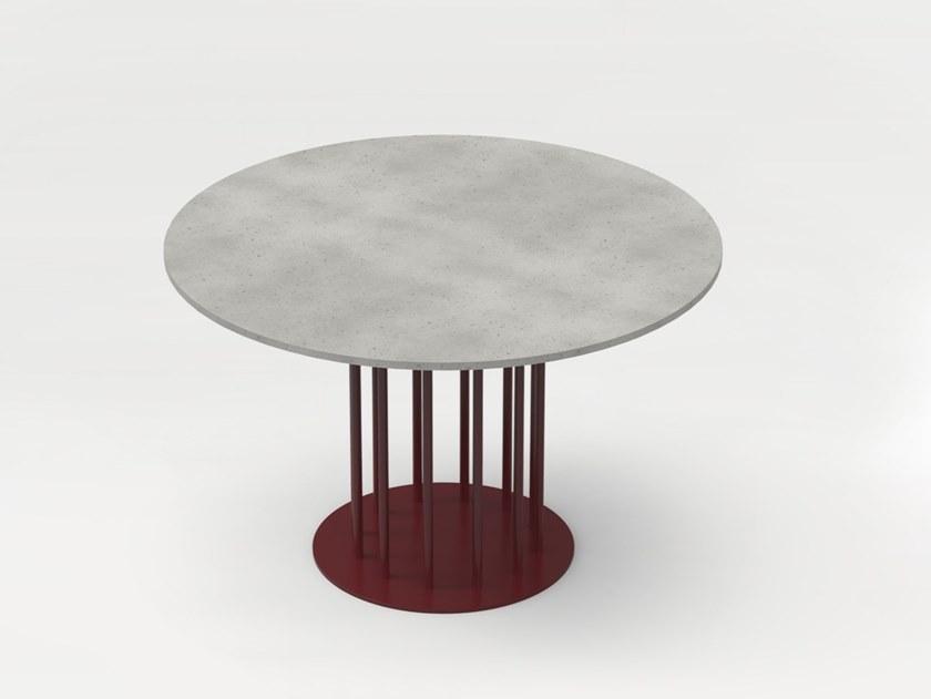 CO33 Круглый бетонный стол со стальным основанием Tabula Blte2 - Вид №4