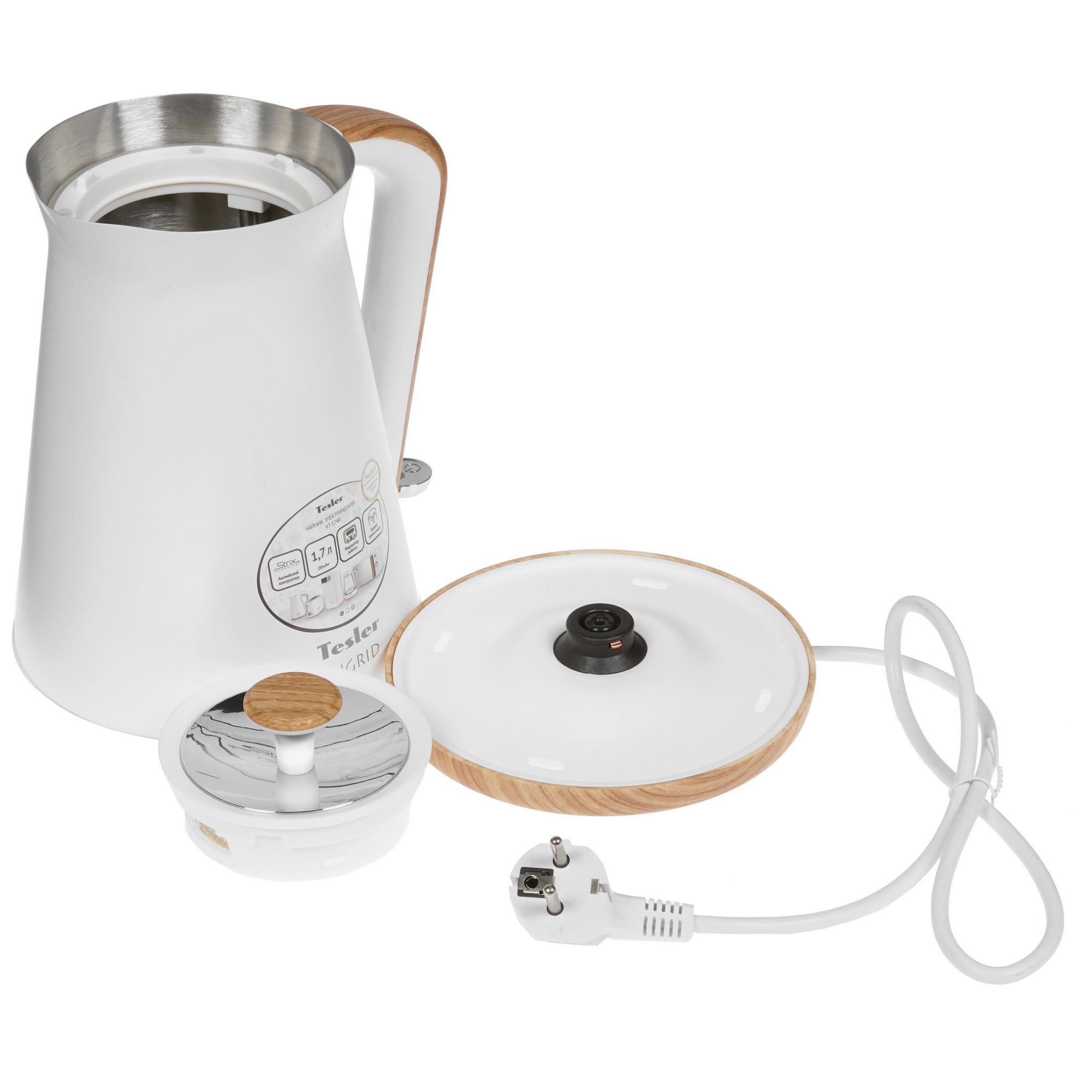 8161065 Электрочайник Tesler KT-1740 белый STDN-0142277 - Вид №3