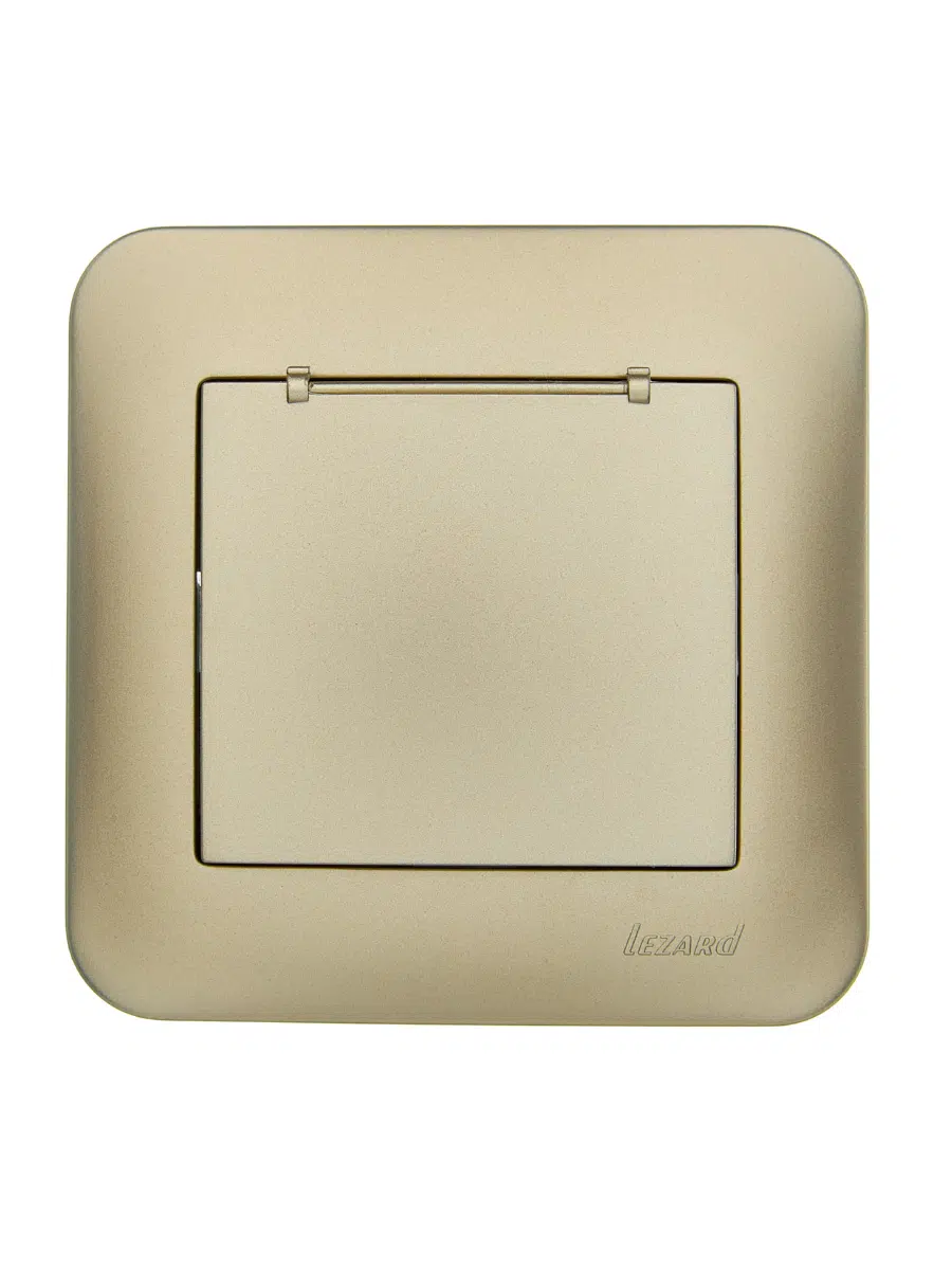 ASTI Розетка с/з с крышкой ПБТ золото LEZARD 7081-3636-123B
