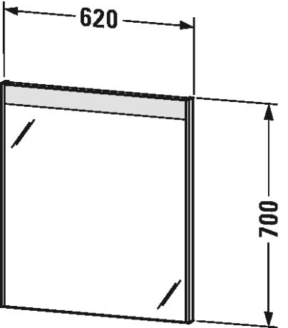 BR700104949 Зеркало с подсветкой Brioso #BR7001 620 x 45 мм Графит матовый, декор Duravit - Вид №1