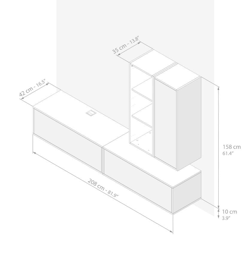 Модульная оборудованная стена установленная стеной в меламинированном Mobili Fiver IACOPO ARCH-00070420 - Вид №93