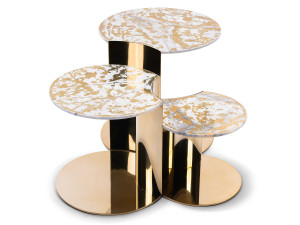 Круглый стальной журнальный столик