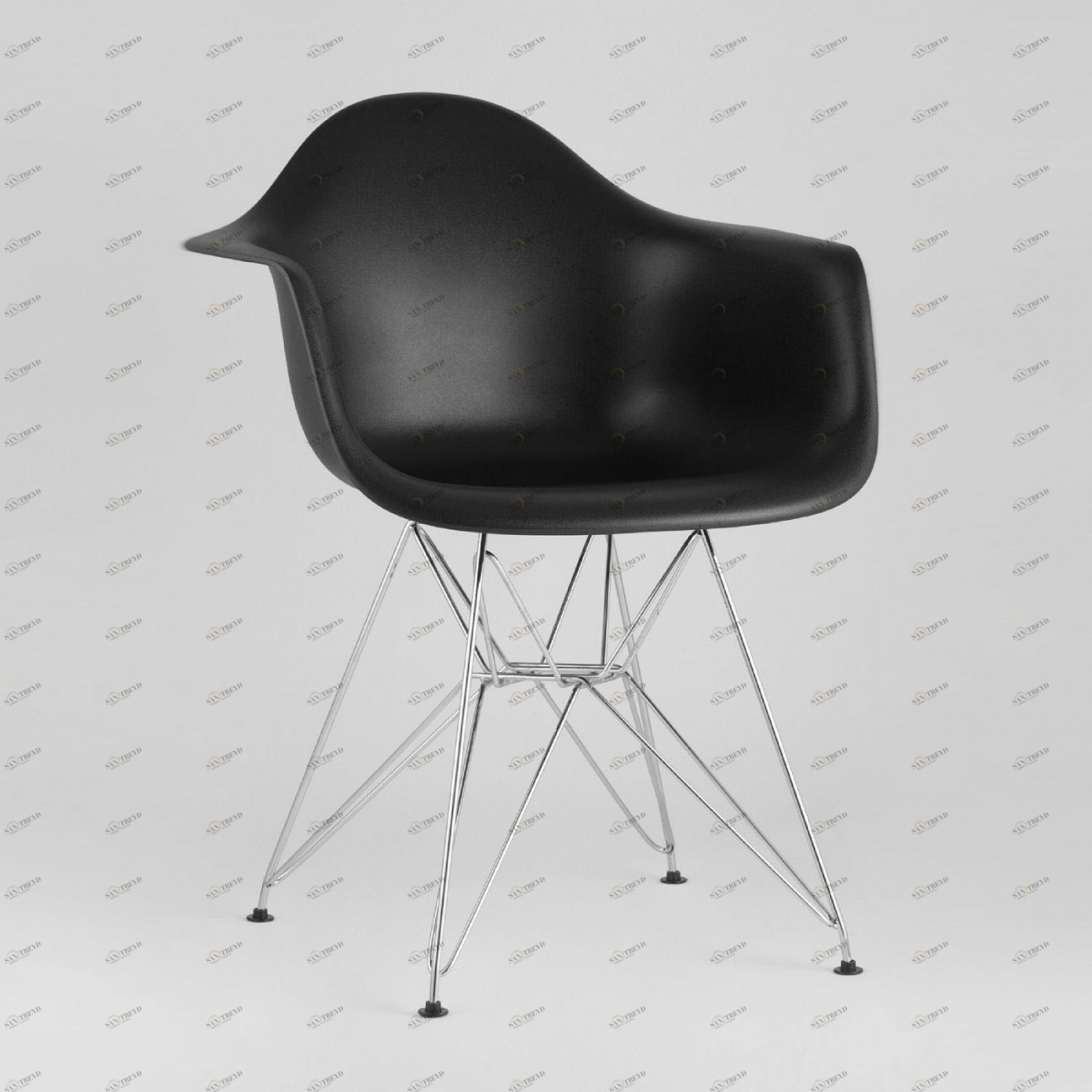 Кресло черное пластиковое с металлическими ножками Eames EAMES EAMES DAR 00-3881992 Черный 