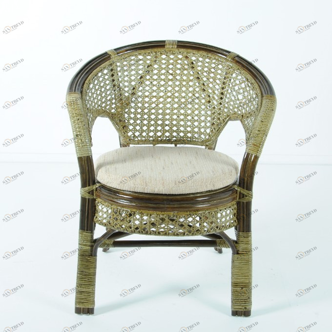 Кресло с подушкой зеленое из ротанга "Олива" 02/15В VINOTTI  00-3885224 Зеленый 