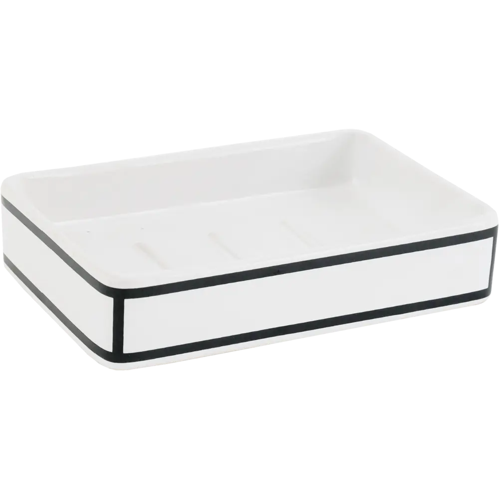 Мыльница Swensa Cory керамика цвет белый/чёрный STLM-2024855