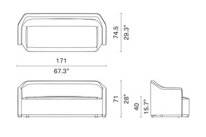 2-местный тканевый диван