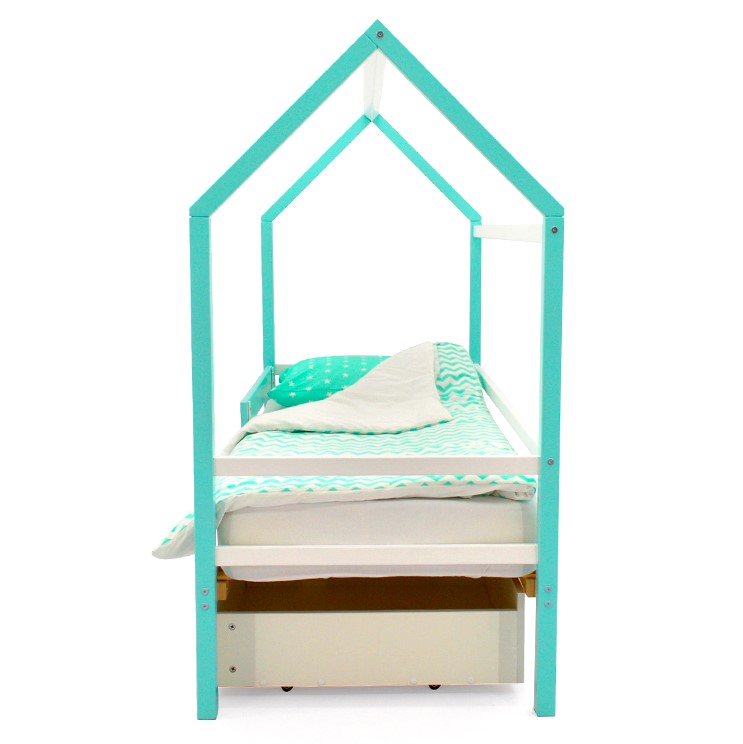 Кровать-домик детская мятно-белая Svogen БЕЛЬМАРКО  00-3833075 Голубой Santreyd  - Вид №3