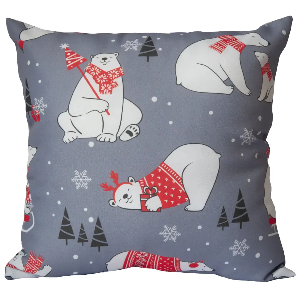 Подушка Seasons Белые медведи 40x40 см цвет серо-синий 85435159 STLM-2043259 