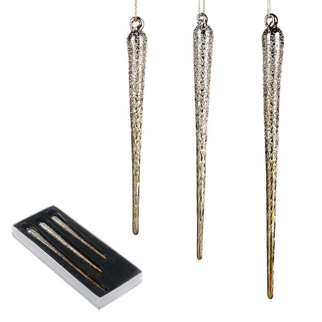 P 34310 Набор 3 шт сосульки стеклянные 20 см (цена за набор) GOODWILL Santreyd 