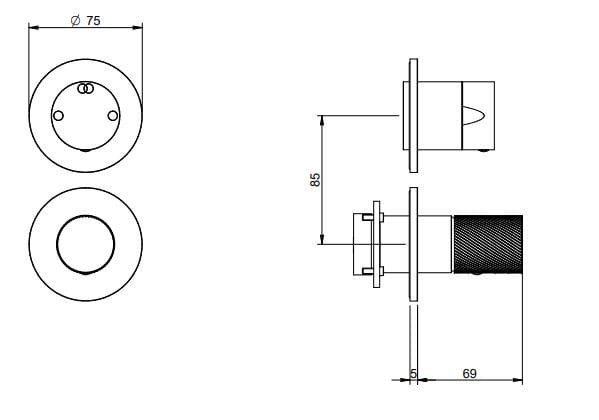 Смеситель для душа из нержавеющей стали с ручным душем Rubinetterie Treemme 3.6 ARCH-00074182 - Вид №4