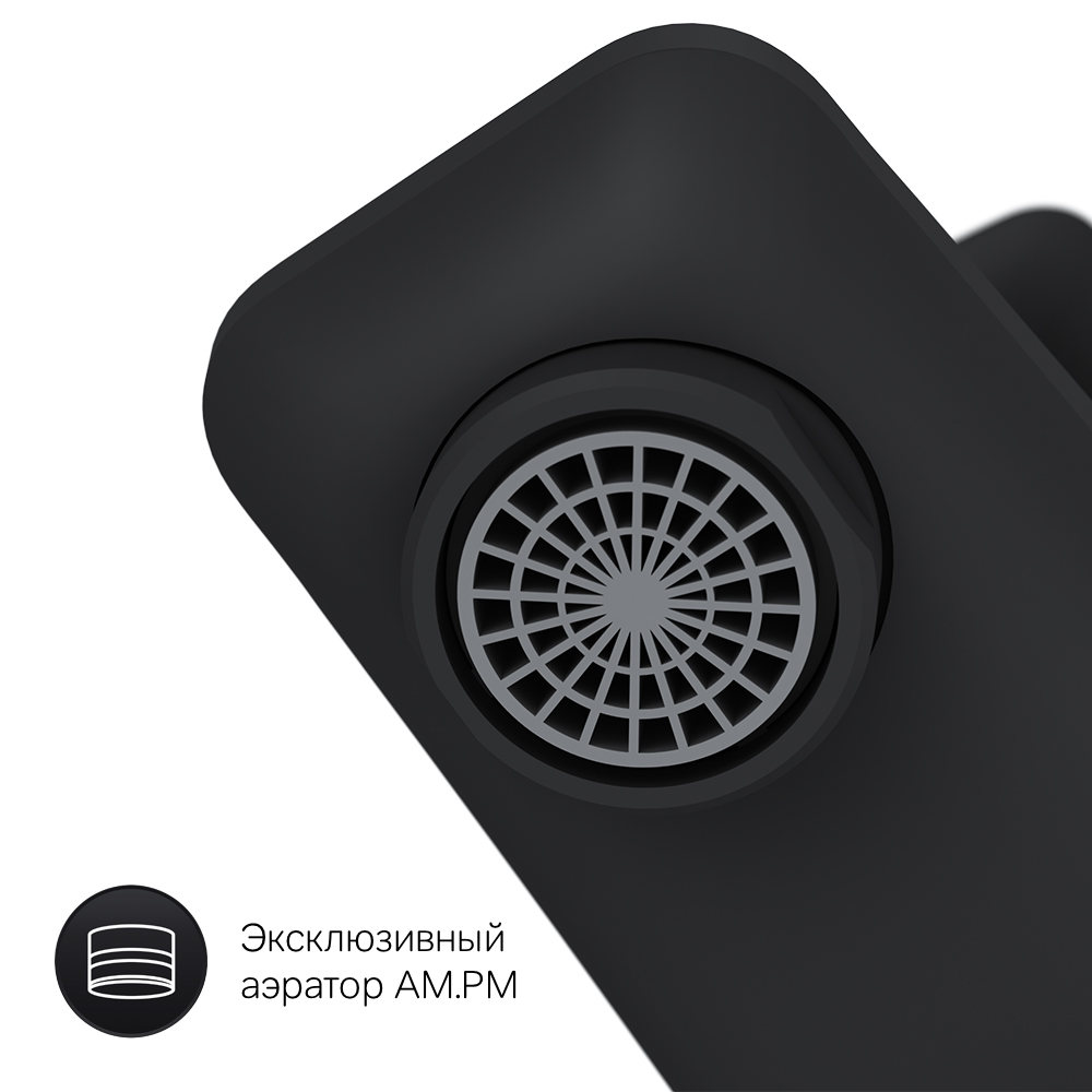 F90A10022 смеситель для ванны/душа излив 179 мм черный шт. AM.PM Gem - Вид №6