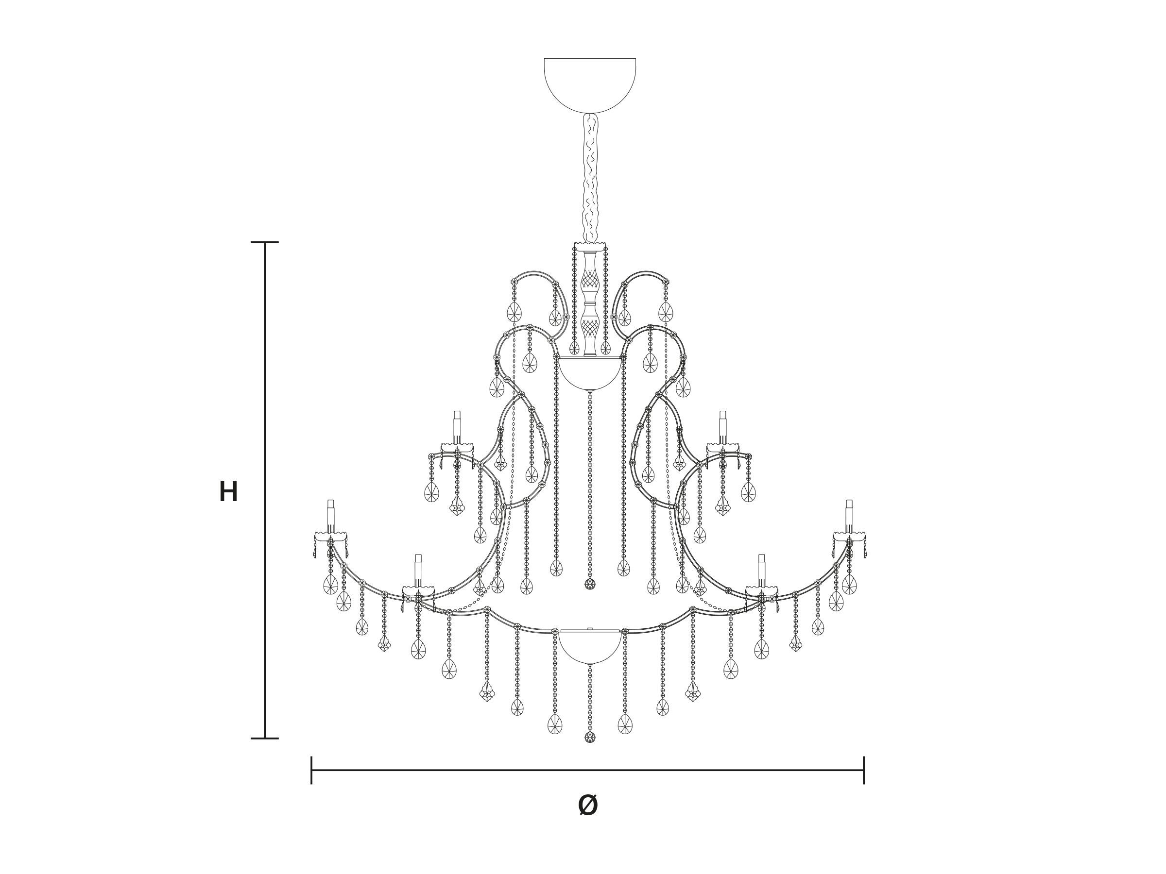 Подвесной светильник с кристаллами Masiero Aqaba ARCH-00048915