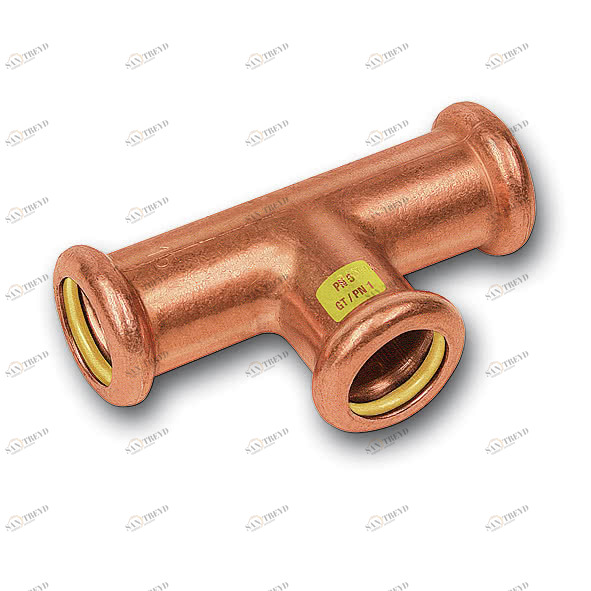 110130222822 SANHA 10130 пресс-фитинг газ, медь, тройник ВПр 22x28x22 мм 