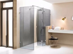 ARBLU Угловая душевая кабина из алюминия и стекла с распашной дверцей Elite