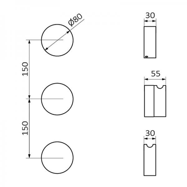 90105001 PREMIUM Белый термостатический 2/3 пути вертикального интерьера Белый GRB MIXERS  - Вид №1