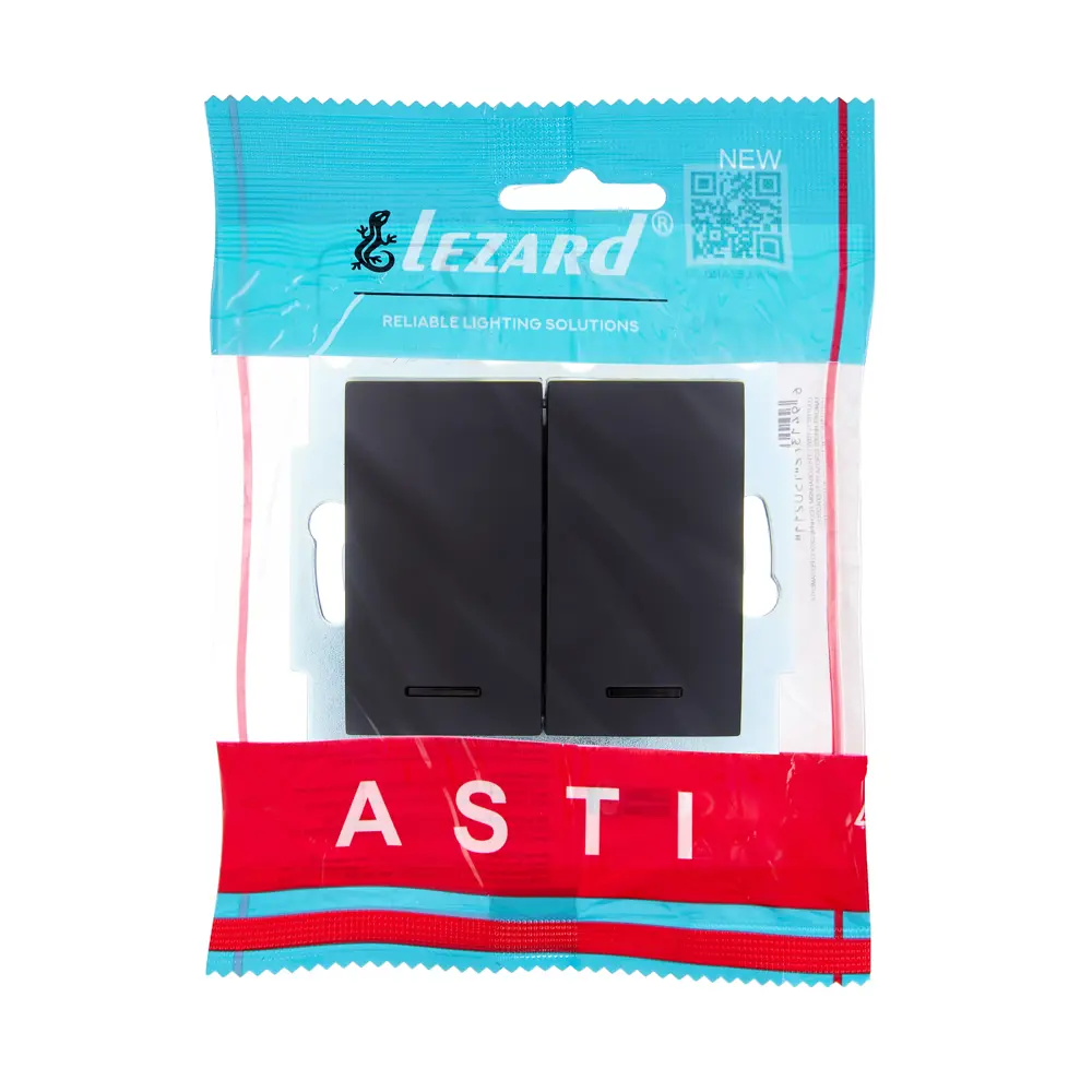 Выключатель встраиваемый Lezard Asti 2 клавиши с подсветкой цвет черный бархат 89385522 STLM-2197008 - Вид №4